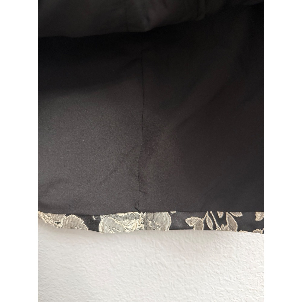 Steve Madden Beck Skirt Black Silver Floral Brocade Mini Skirt Size 4 BO409104 - Picture 7 of 10